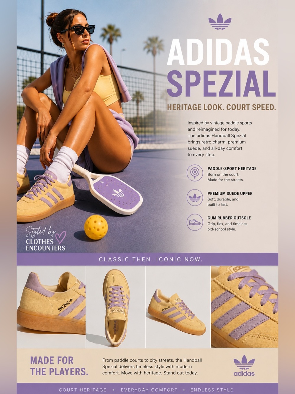 adidas Womens Handball Spezial sneakers in the Orange Tint Powder Plum Gum NWT